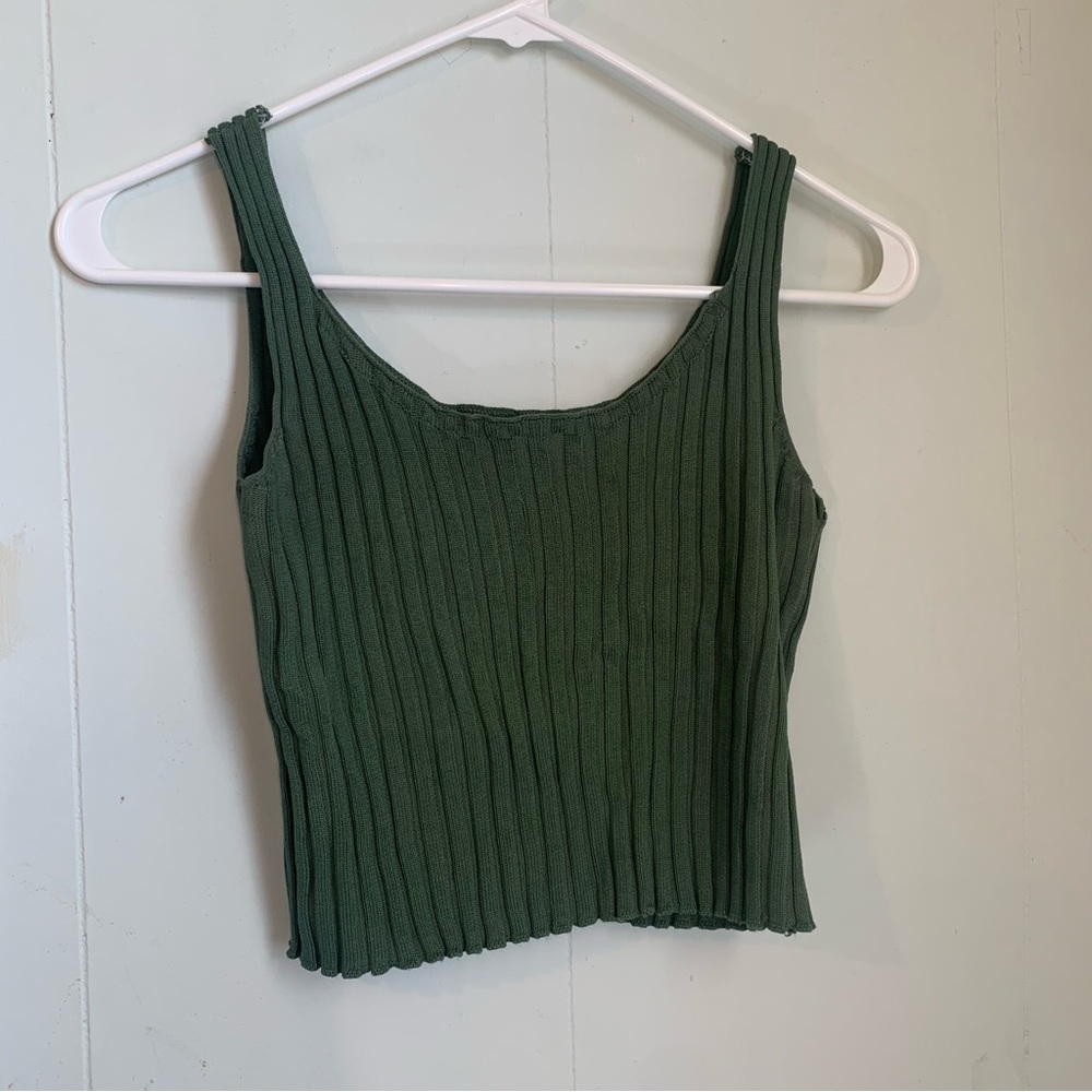 Green Ribbed Tank Top - Picture 10 of 10
